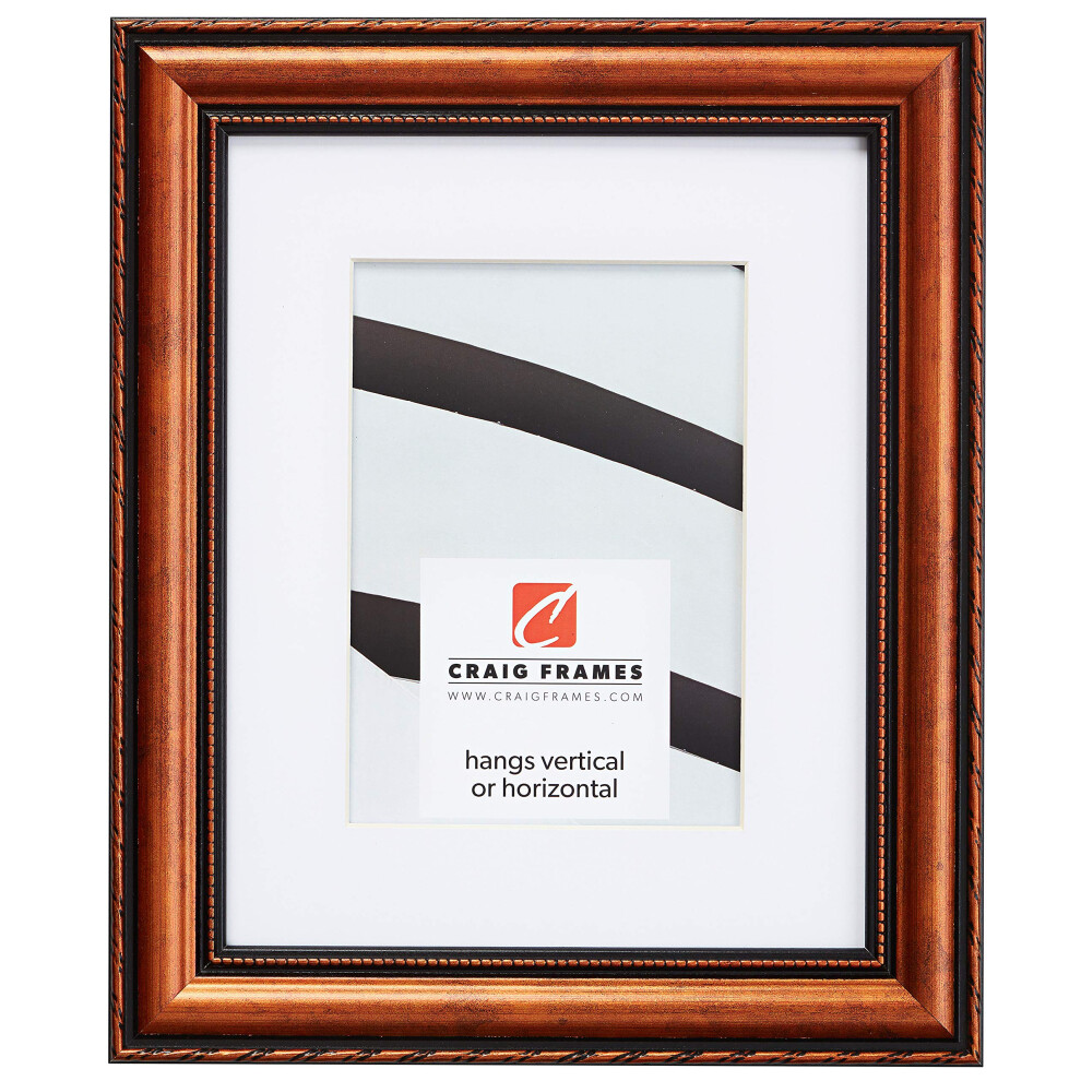 Cadre photo Craig Frames Victoria 12 x 12 pouces en cuivre orn   avec passe-partout pour afficher une photo 9 x 9 pouces
