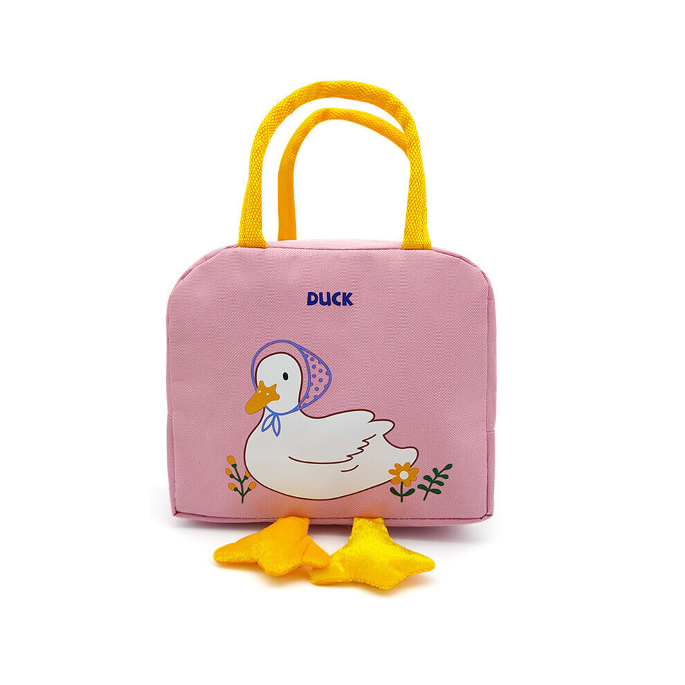 (Rose) sac en toile sac à déjeuner thème Animal de dessin animé sac de repas résistant à l'usure thermique