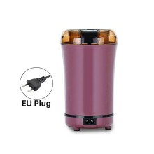 (Violet UE) Moulin à café électrique en grains, épices, noix, mélangeur de cuisine en acier inoxydable