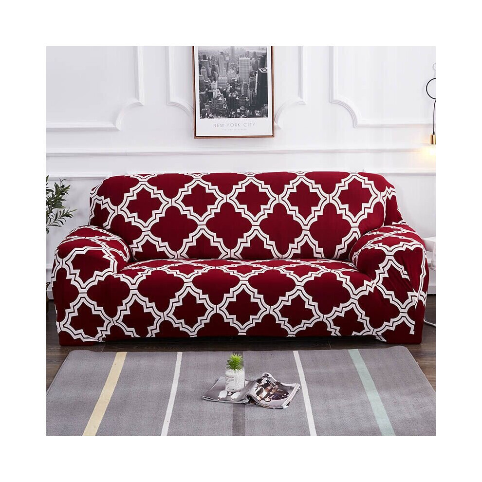 (Rouge, 4 places) Housse élastique 1/2/3/4 places Housse de canapé extensible Housse de protection de