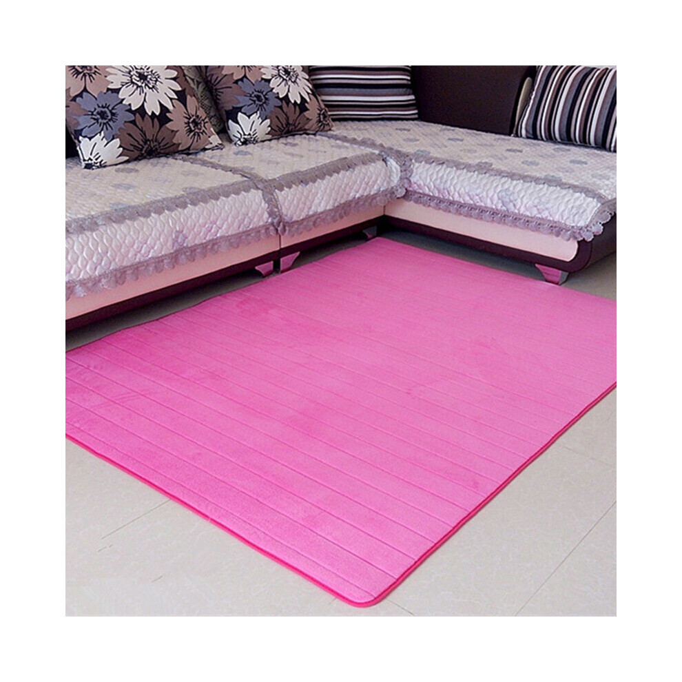 (Rose rouge, 50x80cm) Shaggy doux absorbant antidérapant tapis de bain salle de bain douche maison tapis