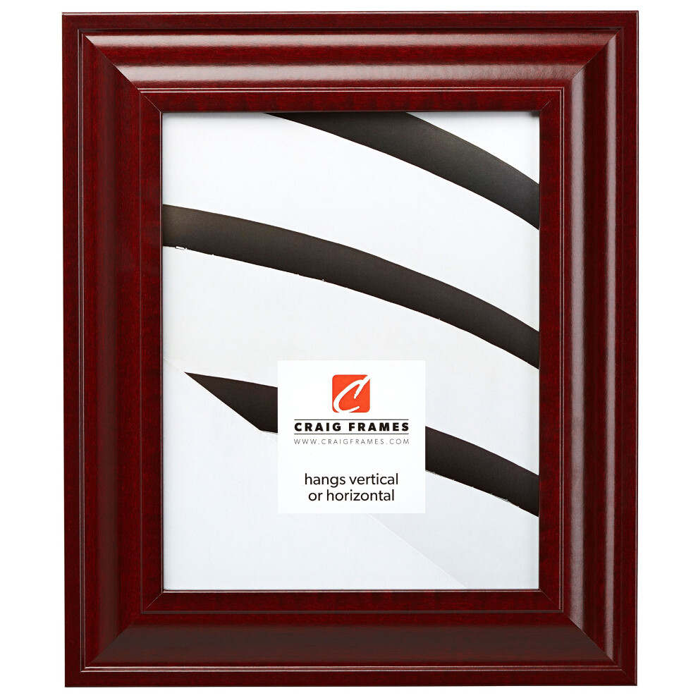 Cadre Photo Craig Frames 76039 12 X 16 Pouces, Finition Grain De Bois Lisse, Largeur 2 Pouces, Rouge Cerise-image