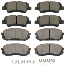 SCITOO D1855 D1813 Ceramic Brake Pads Sets Front & Rear w/Hardware Replacement For Hyundai For Elantra GT/For Kona/For Veloster For Kia For Forte/For