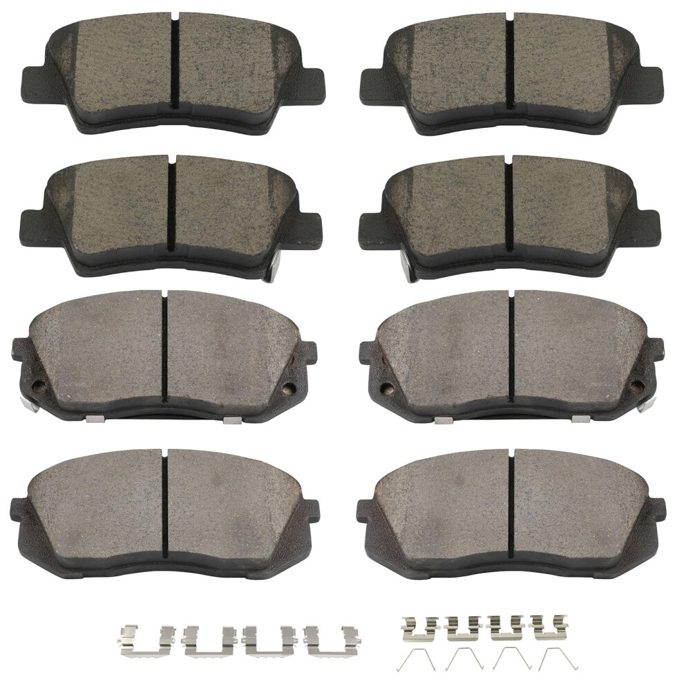 Scitoo D1855 D1813 Ceramic Brake Pads Sets Front & Rear W/Hardware Replacement For Hyundai For Elantra Gt/For Kona/For Veloster For Kia For Forte/For 198519876824