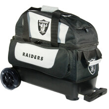 Strikeforce Bowling NFL Las Vegas Raiders Two Ball Bowling Roller Bag with Ball Shoe and Accessory Pockets