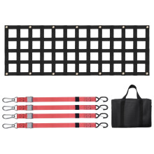 VEVOR Tailgate Net voor Pickup, 54 in x 18 in, 1500lbs Pickup Bed Cargo Net met 4 Rode Verstelbare Riempjes