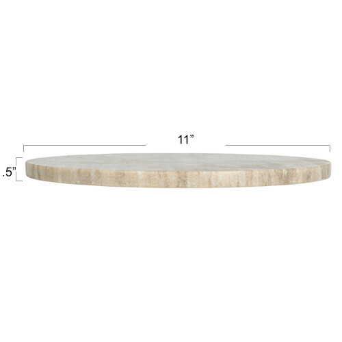 Creative Co-Op Elegant Marmor Rund Ostbrda Beige 1