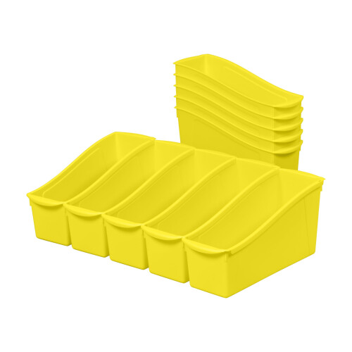 ECR4KIDS Linking Book Bin Interlocking Storage Neon Yellow 10-Piece