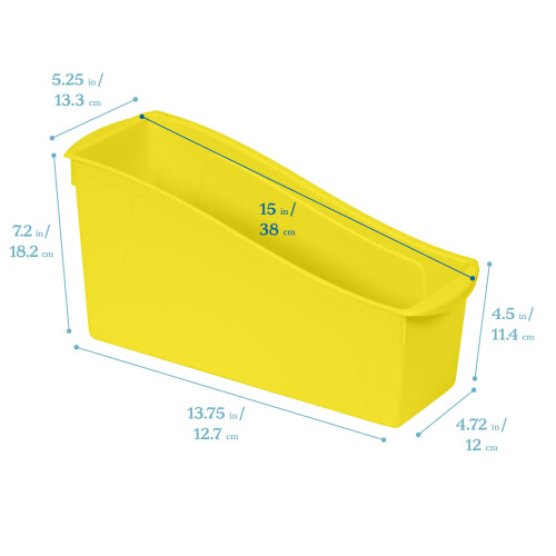 ECR4KIDS Linking Book Bin Interlocking Storage Neon Yellow 10-Piece 1