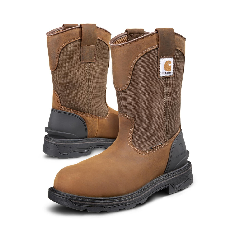 Carhartt Ironwood Waterproof Safety Toe Work Boots for Men - 11-inch Wellingtons Built with Oil-Tanned Leather with EH & Slip-Resistant Outsoles  Brow