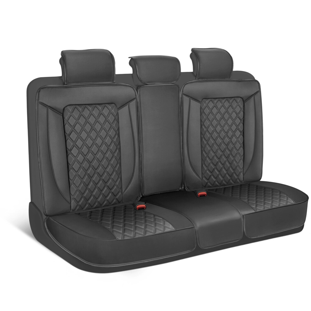 Motorbox Prestige Premium Seat Covers Semi-Custom Fit Car Seat Covers For Rear Bench Automotive Interior Cover For Car Truck Van Suv Made With Black 826942162442