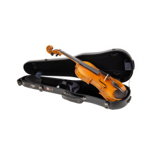 Custodia per violino Crossrock Poly Carbon sagomata per 4/4 Full-Size | Finitura nera opaca | Igrometro, custodia per accessori, coperta protetti