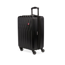 SwissGear 8018 Bagaż podręczny z twardą obudową i kółkami obrotowymi, czarny, 20-calowy, bagaż podręczny