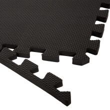 Interlocking EVA Foam Floor Tiles for Home Gym Yoga Mat Workout Equipment or Child's Play Surface - Set of 6 (Black) by Stalwart