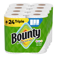 Asciugamani di carta Bounty Select-A-Size bianchi 8 rotoli tripli = 24 rotoli normali