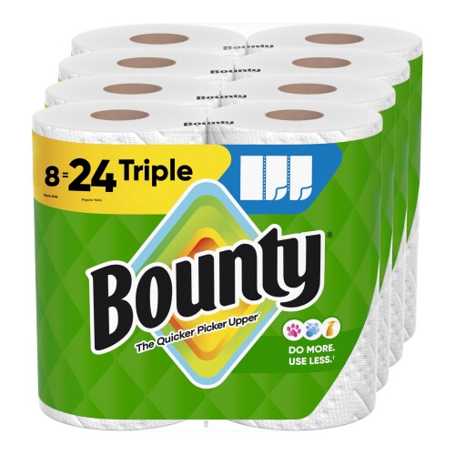 Bounty Select-A-Size Paper Towels White 8 Triple Rolls = 24 Regular Rolls