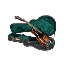 Crossrock F-stil Mandolin Hardshell Case Vintage Hardware Svampfoder Metallftter Lagringsutrymme-Svart (CRW520MFBK)