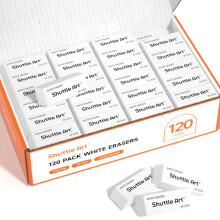 Shuttle Art White Erasers 120 Pack Erasers Bulk Smudge Resistant Erasers for Pencils School Supplies for Kids Students Teachers Office