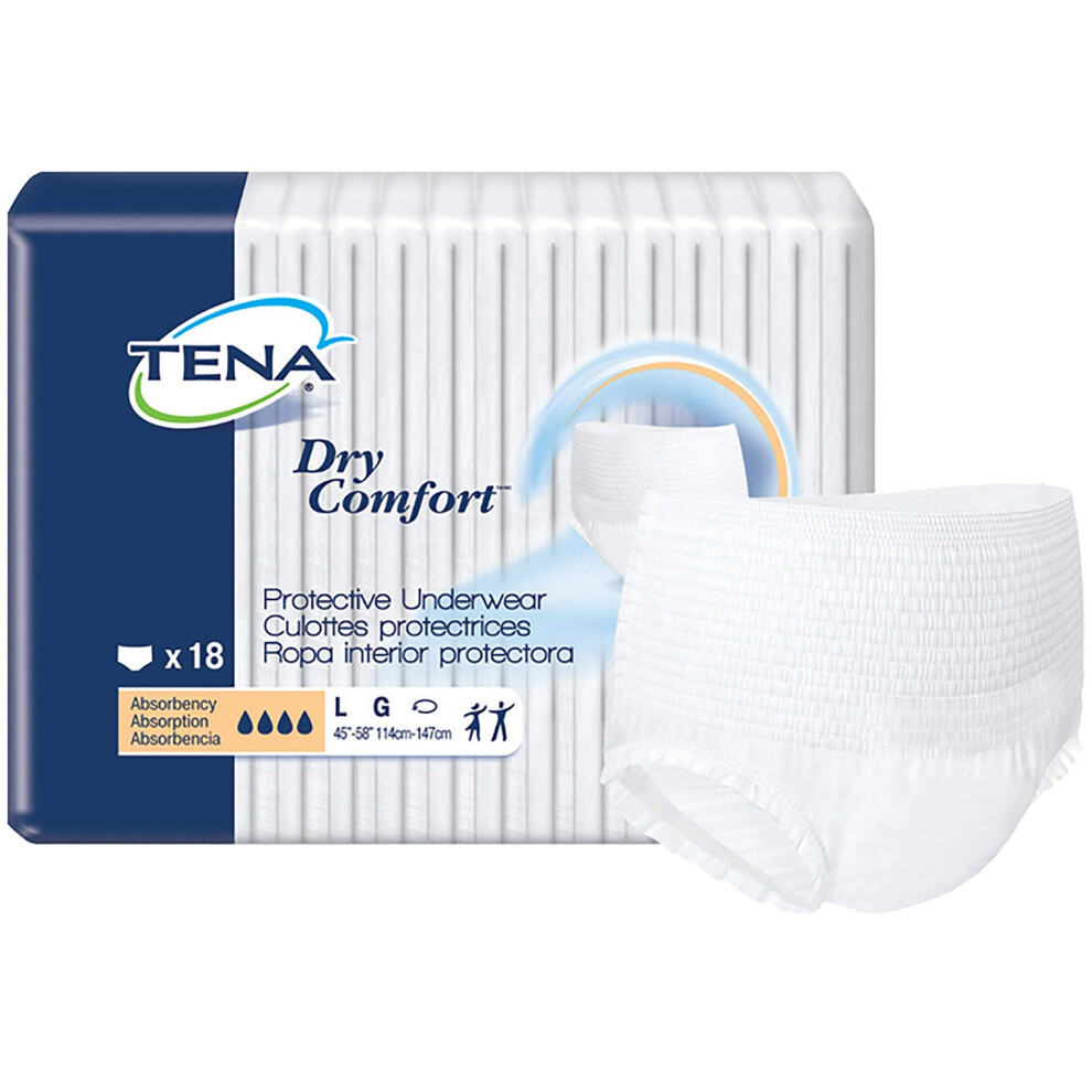 TENA Dry Comfort Large Underwear  18 Count  Unisex