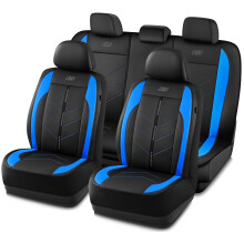 Skechers Autostoelhoezen, Luxe Faux Leer, Waterdichte Anti Slip Bescherming, Volledige Set