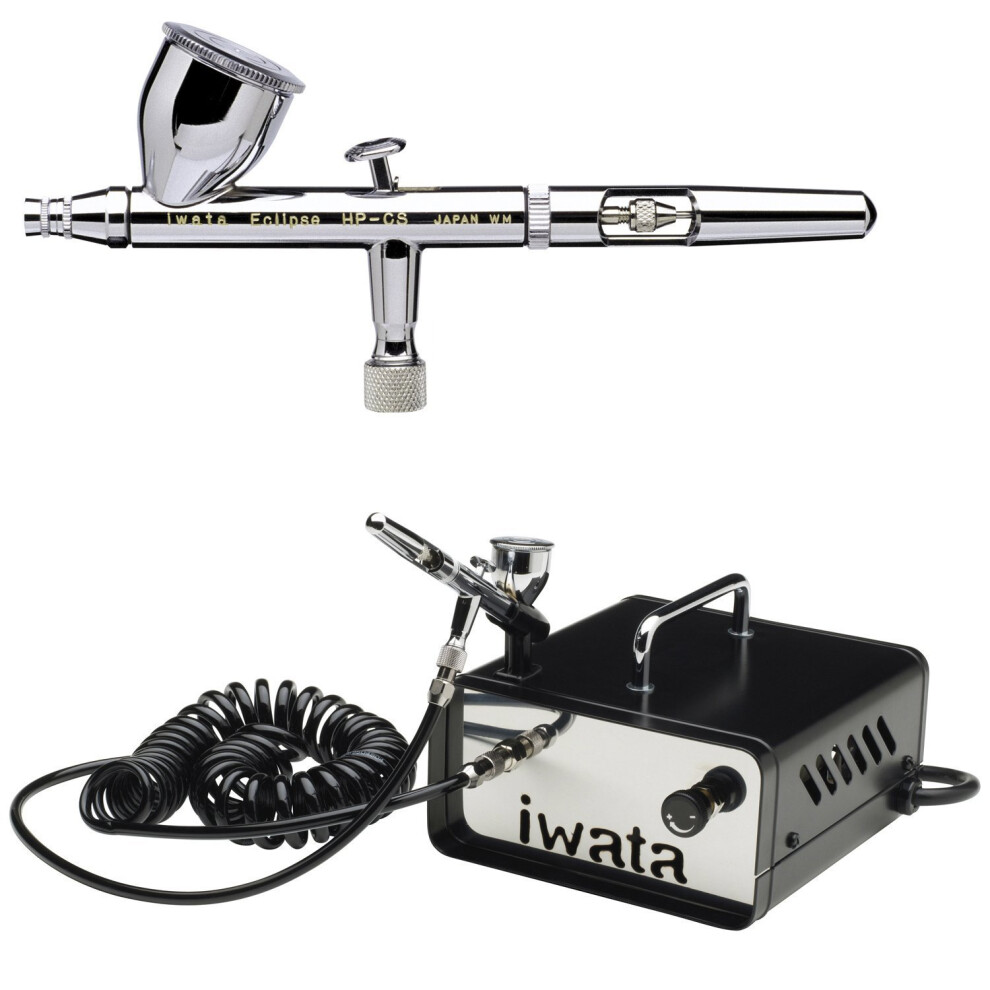 Iwata -Medea Hp-Cs .35Mm Eclipse Airbrush W/ Is35 Ninja Jet Compressor