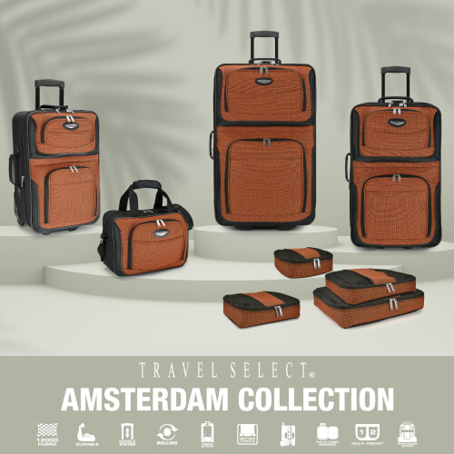 Travel Select Amsterdam Expansvel Rolling Softside Bagagem Borgonha Verificada-Mdia 25 Polegadas 1