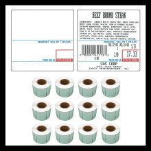 Pokanic Labels LST-8020 l  mp  tarrat 12 rullaa - 6000 tarraa Tulostinvaaka Yhteensopiva CAS LP-1000 CL-5000 CL-5500 CL-7200 Easy Weigh LS-100 Visi