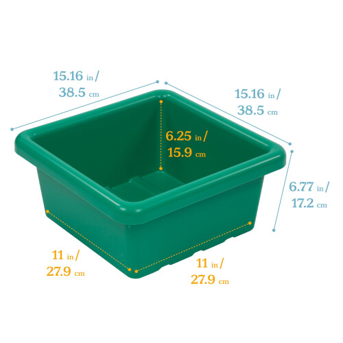 ECR4Kids Vierkante Opbergdozen met Deksel, Groene Containers, 2-Pack 1