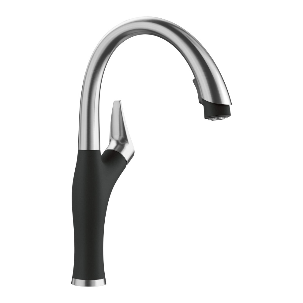 BLANCO 526401 Artona Fauet Kitchen Faucet  1.5 GPM  Coal Black/Stainless