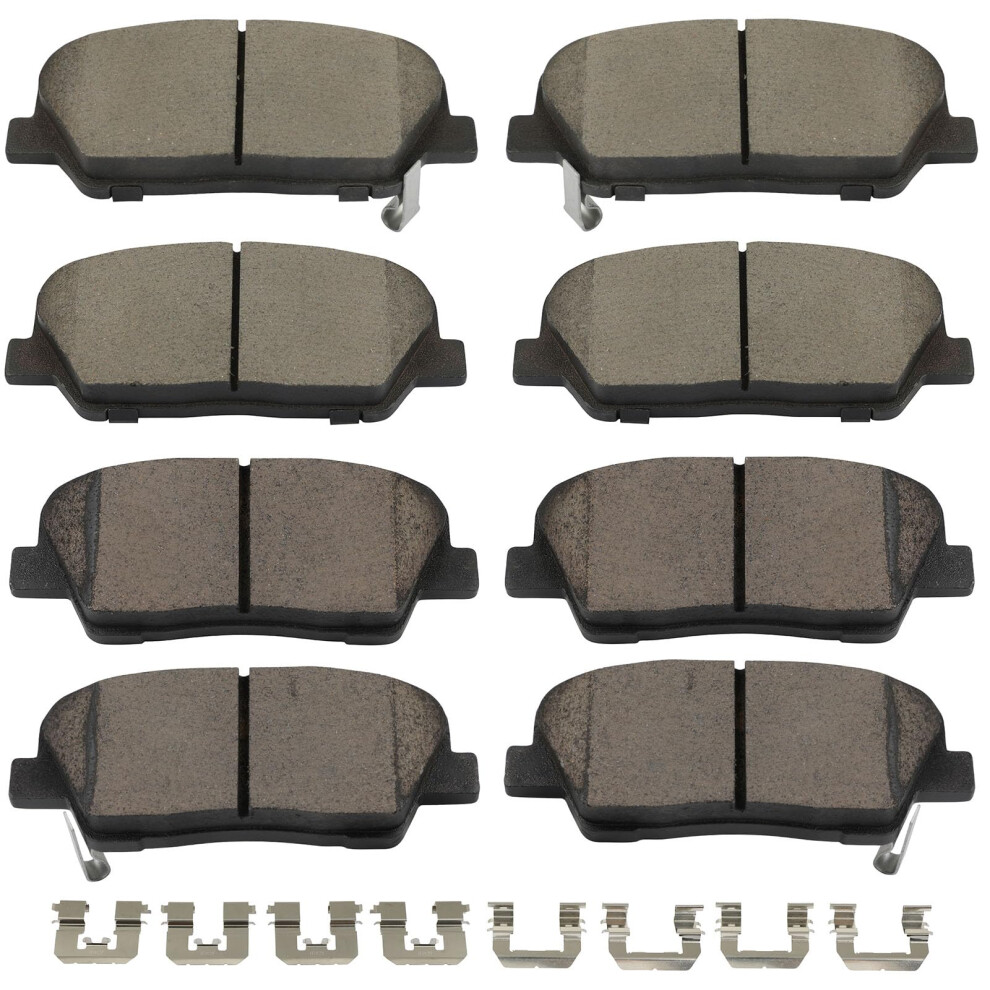 Scitoo D1413 D1284 Front & Rear Ceramic Brake Pads Sets W/Hardware Replacement For Hyundai For Genesis Coupe 2010 2011 2012 2013 2014 2015 2016 198519877760