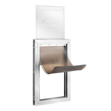 Porta per animali domestici VEVOR per porte interne ed esterne, telaio in alluminio, pannello di chiusura in metallo e serratura, porta per cani
