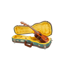 Crossrock Master Series Soprano Ukulele Fodral fr 21'' Long Neck | Malakitbl Eco Tweed Tyg Omkonstruerad Shell Ryggsck Remmar & Lderhandtag G
