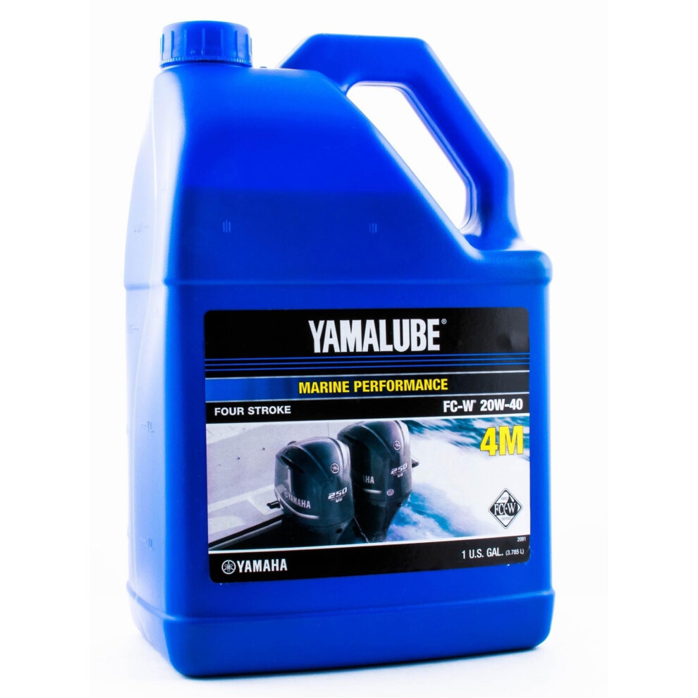 Yamaha Original OEM Yamalube LUB-20W40-FC-04 Hi Performance Full Synthetic 4M FC-W Outboard Marine Engine Oil Yamalube OEM - 1 Gallon