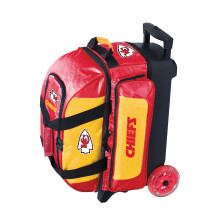 Strikeforce Bowling NFL Kansas City Chiefs Two Ball Bowling Roller Bag with Ball Shoe and Accessory Pockets