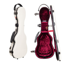 Custodia per ukulele da concerto Crossrock - 100% in fibra di vetro rigida con chiusure di marca, lucchetto TSA, scomparto per accessori e tracol