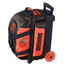 Strikeforce Bowling NFL Cleveland Browns Two Ball Bowling Roller Bag with Ball Shoe and Accessory Pockets
