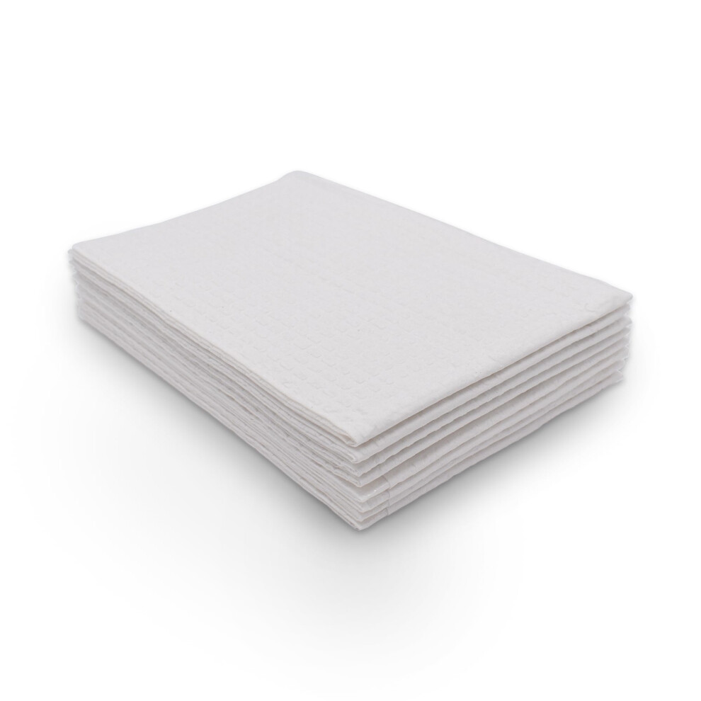 Bavoir dentaire Avalon blanc 3 épaisseurs TIDI 1051, 13 l x 18 L (paquet de 500) - Bavoirs dentaires jetables - Gaufrés - Tissu 2 épaisseurs - Do