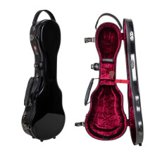 Custodia per ukulele soprano Crossrock - Guscio rigido in fibra di vetro al 100% con chiusure di marca, lucchetto TSA, scomparto per accessori e