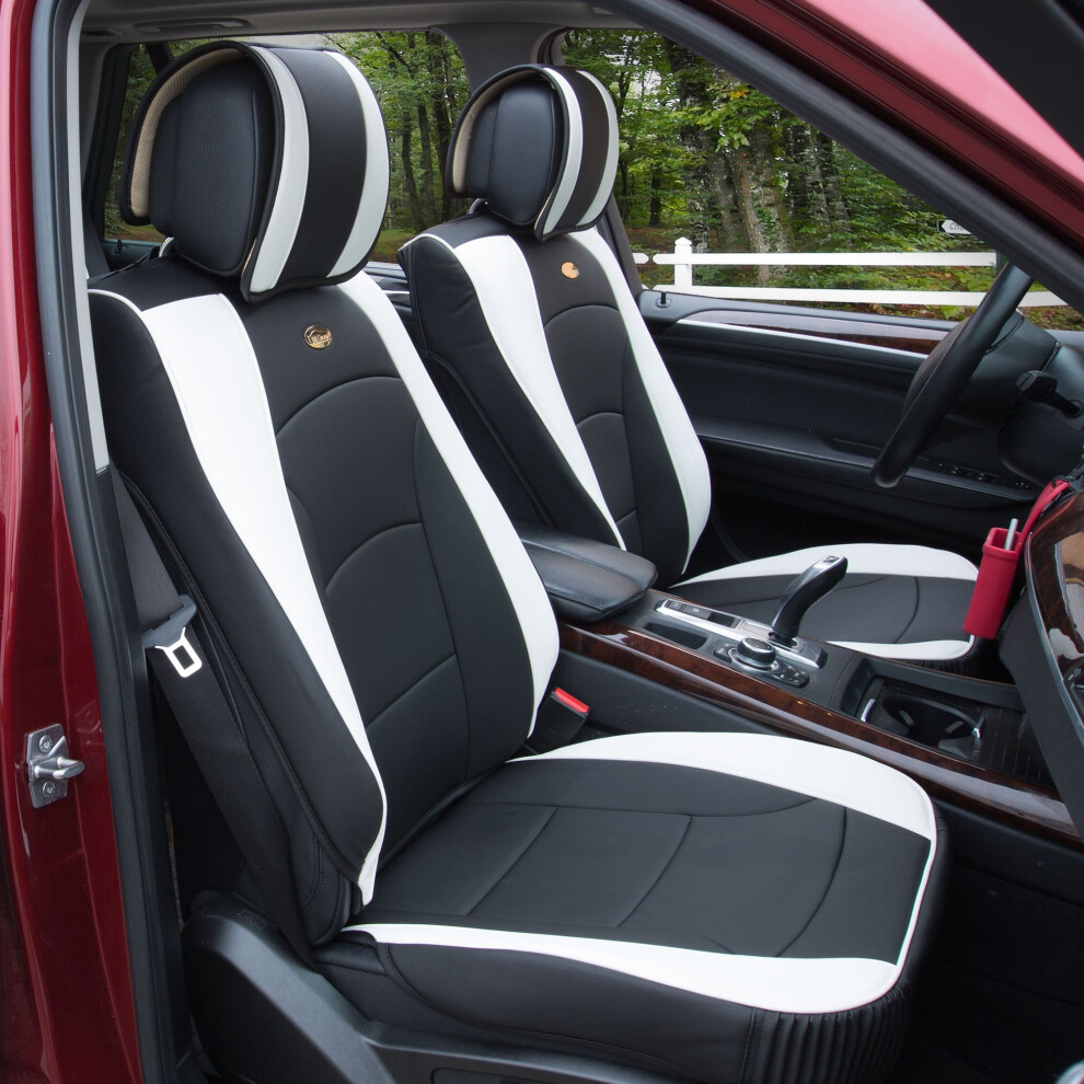 Fh Group Car Seat Cover Cushion - 2 Pack Seat Covers For Cars Trucks Suv Faux Leather Car Seat Cushions Waterproof Car Seat Cover Cushion Universal 842319102422