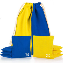 Play Platoon Professional Cornhole Bags - Set of 8 Regulation All Weather Two Sided Bean Bags for Pro Corn Hole Game - 4 Yellow & 4 Blue
