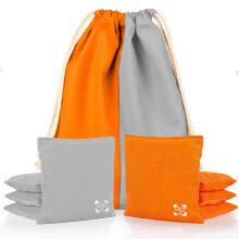 Play Platoon Professional Cornhole Bags - Set of 8 Regulation All Weather Two Sided Bean Bags for Pro Corn Hole Game - 4 Orange & 4 Gray
