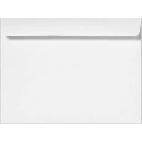 LUXPaper 9 x 12 h?ftekonvolutter | Lys hvid | 24 lb. Tekst | 250 stk