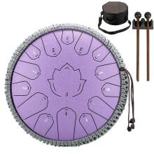Konrisa Steel Tongue Drum 13 Zoll 15 T ne C-Dur Schlaginstrumente Steel Drum Musical f r Meditation Yoga Zen Hand Pan Drums Instrumente C-Dur mit