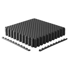 CAP Barbell 3/4-Inch Interlocking EVA Foam Exercise Puzzle Mats - 1 Pack | 24"""" x 24"""" x 3/4"""" | Tatami Pattern - Black