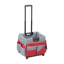 ECR4Kids Universal-Rollwagen mit Organizer-Tasche aus Segeltuch, mobile Aufbewahrung, Rot/Grau