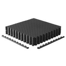 CAP Barbell 3/4-Inch Interlocking EVA Foam Exercise Puzzle Mats - 1 Pack | 24"""" x 24"""" x 3/4"""" | Diamond Pattern - Black