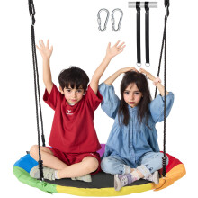 750lbs Weight Capacity 40 Inch Saucer Swing 900D Oxford Fabric Swing Seat with 2 Tree Hanging Straps and Adjustable Multi-Strand Ropes Round Swing