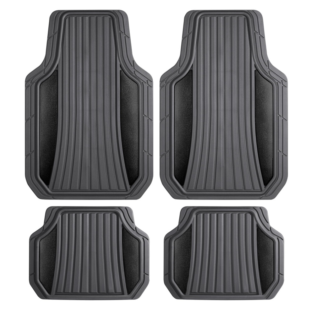 Tappetini Per Auto Motor Trend Chrometech, Set Completo - Tappetini In Gomma Resistenti Per Auto Con Accenti Bicolore, Protezione Interna Per Tut-image