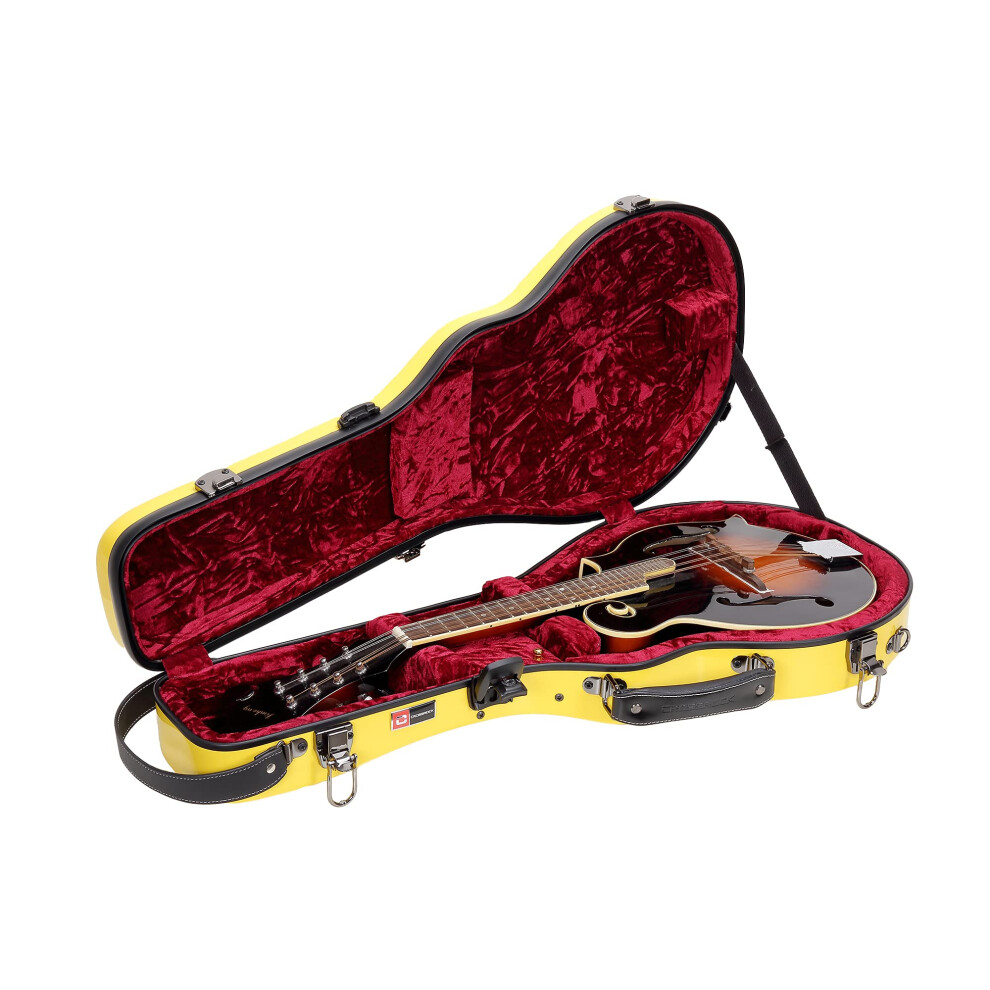 Crossrock CRSG107MAFDG - Zaino Imbottito Per Stile A & F Custodia Per Mandolino Fiberglass Giallo.-image