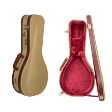Étui pour mandoline Crossrock Master Series A-Style | Extérieur en tweed classique, coque en bois repensée, poignée en cuir, bretelles de sac à d